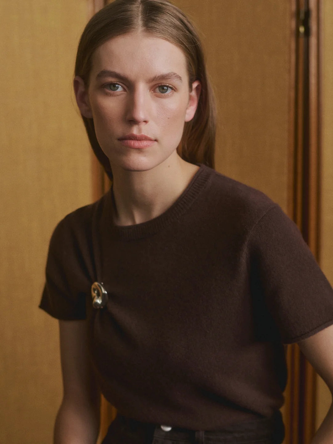 Cashmere Knit Tee Brown - DL1961