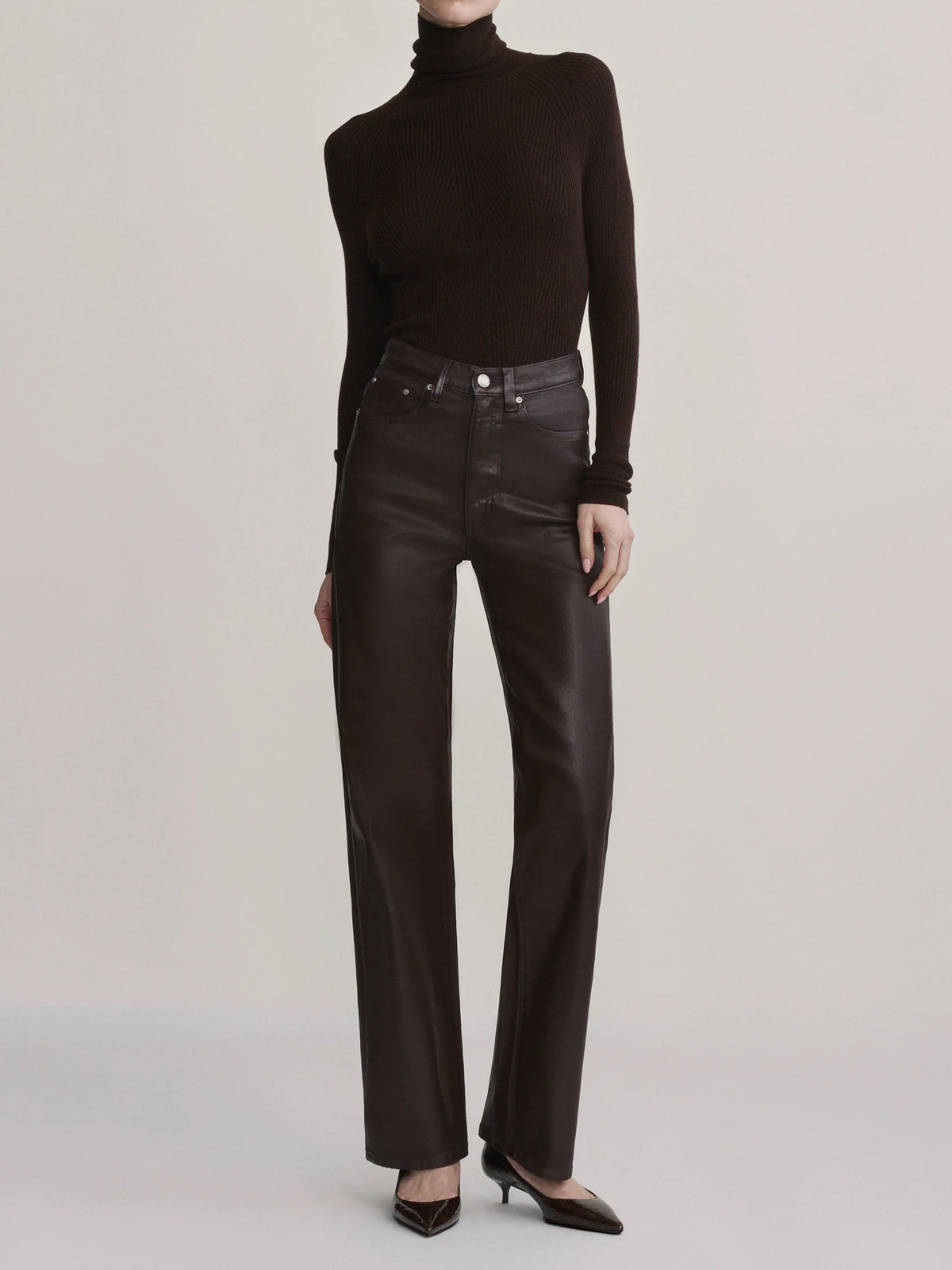 Karmine Refined Wide Leg High Rise 32 Jeans Bramble Coated - DL1961