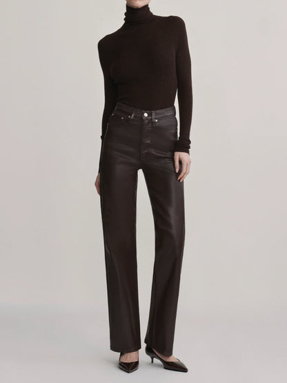 Karmine Refined Wide Leg High Rise 32 Jeans Bramble Coated - DL1961