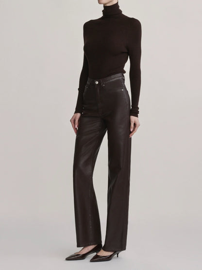 Karmine Refined Wide Leg High Rise 32 Jeans Bramble Coated - DL1961