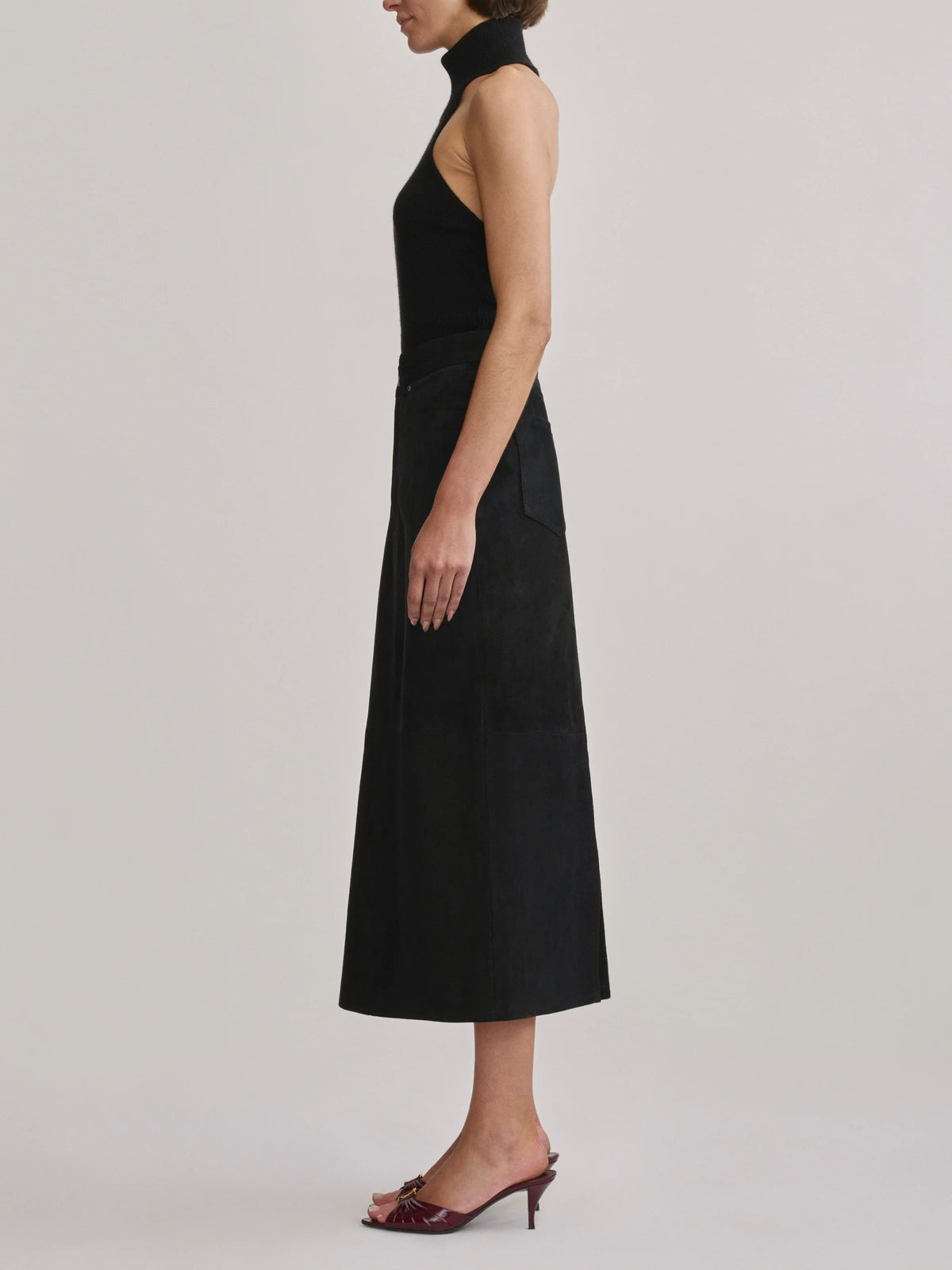 Alma Midi Skirt Black Suede - DL1961