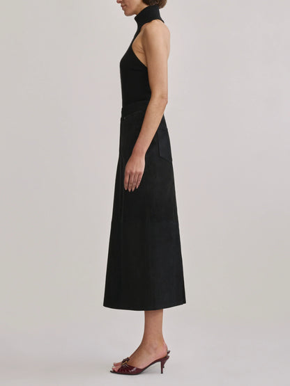 Alma Midi Skirt Black Suede - DL1961