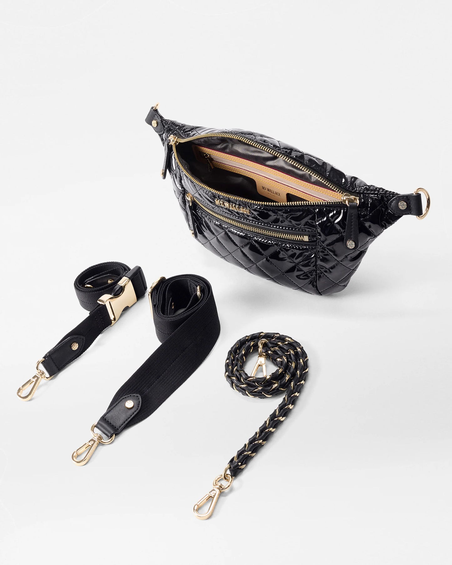 Small Crosby Sling Black Lacquer - MZ Wallace