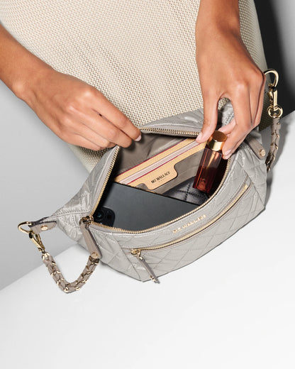 Small Crosby Crossbody Sling Sable Pearl Metallic - MZ Wallace