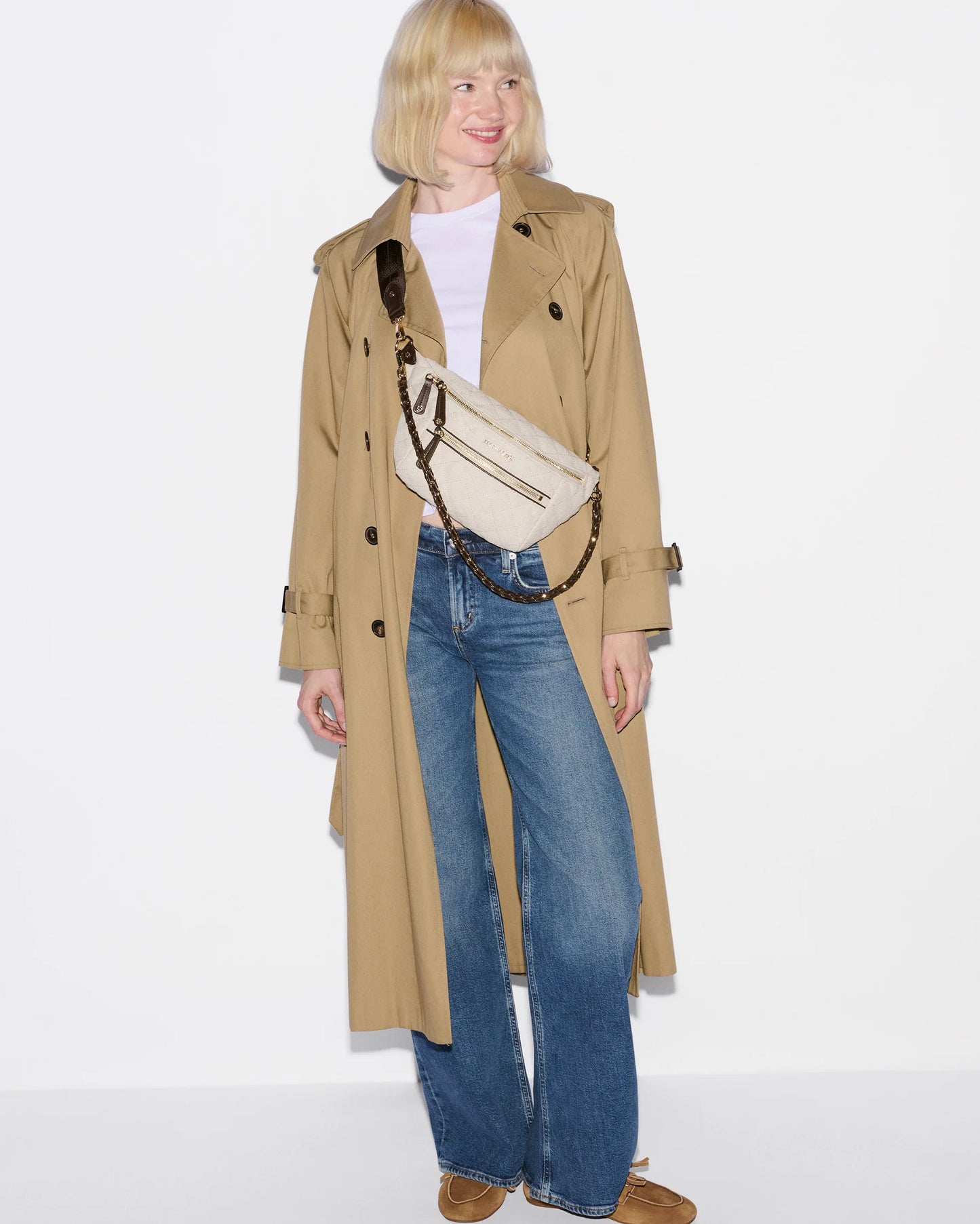 Small Crosby Crossbody Sling Sandy Linen - MZ Wallace