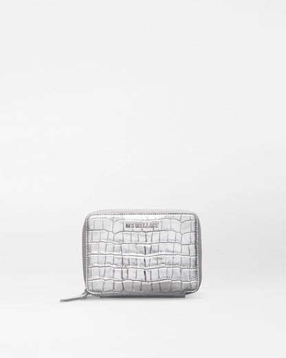 Passport Organizer Silver Croc Effect - MZ Wallace