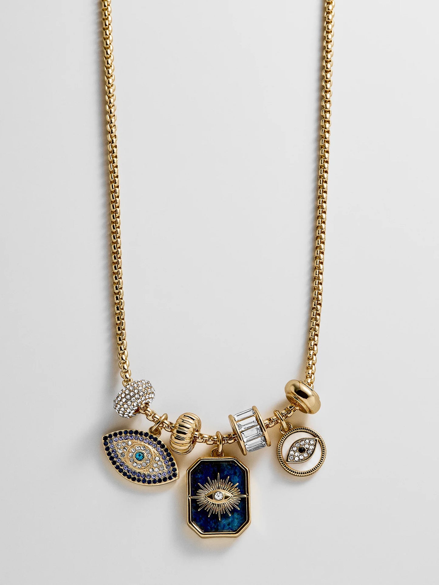 Evil Eye Charm Necklace Lapis - BaubleBar