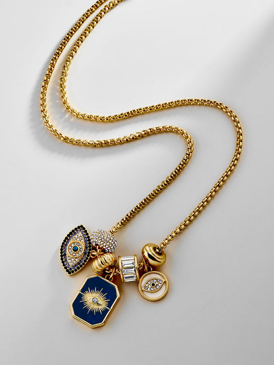 Evil Eye Charm Necklace Lapis - BaubleBar