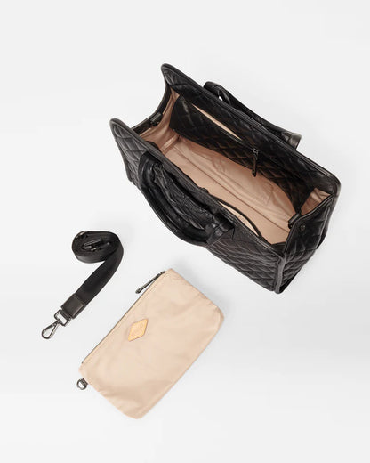Medium Metro Box Tote Bag Black Leather - MZ Wallace