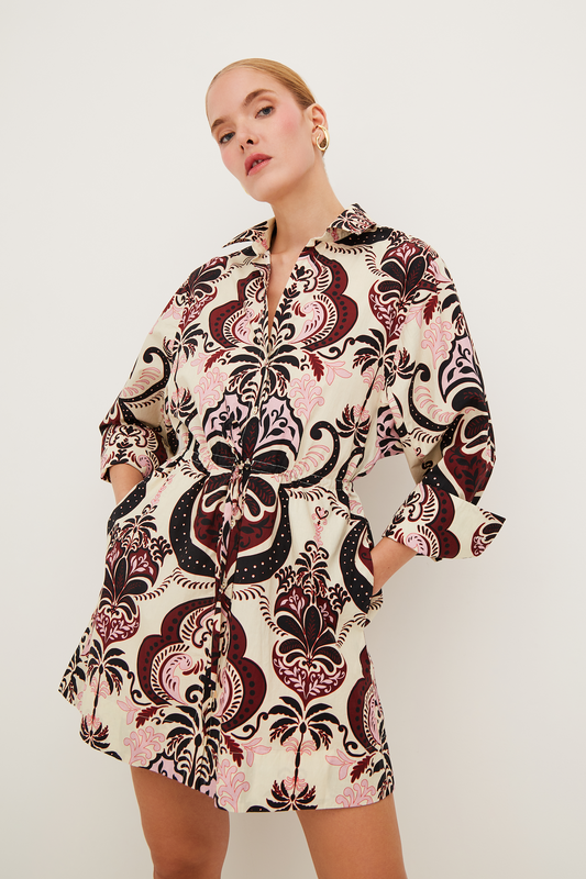 Henry Dress Palm Pavillion Ivory - Cara Cara