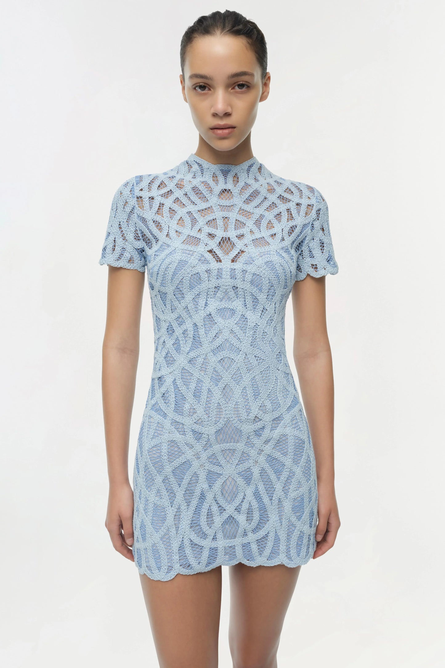 Desiree Macrame Mini Dress Periwinkle Multi - Simkhai