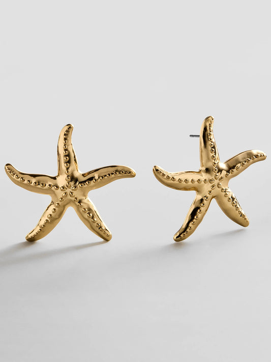 Swept Up Starfish Earrings Gold - BaubleBar