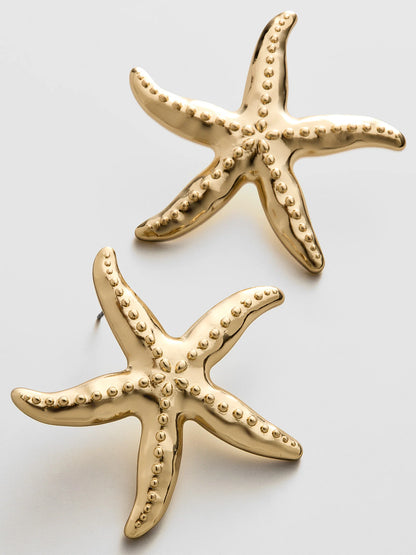 Swept Up Starfish Earrings Gold - BaubleBar