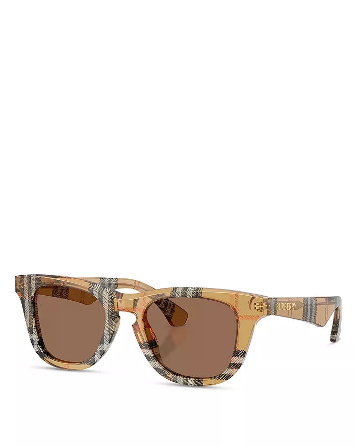 Kids Check Square Sunglasses Sand - Burberry