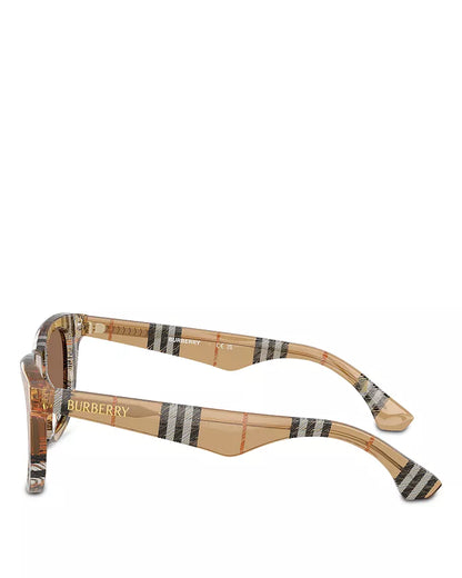 Kids Check Square Sunglasses Sand - Burberry