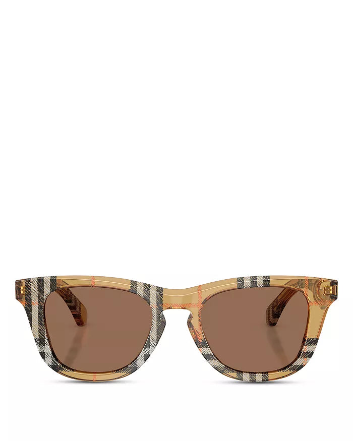 Kids Check Square Sunglasses Sand - Burberry