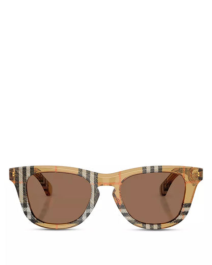 Kids Check Square Sunglasses Sand - Burberry