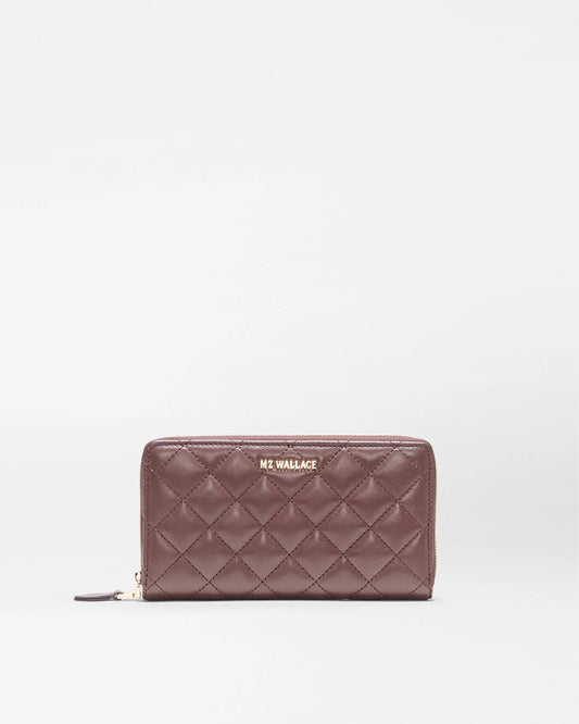 Long Zip Round Wallet Chestnut Brown Leather - MZ Wallace