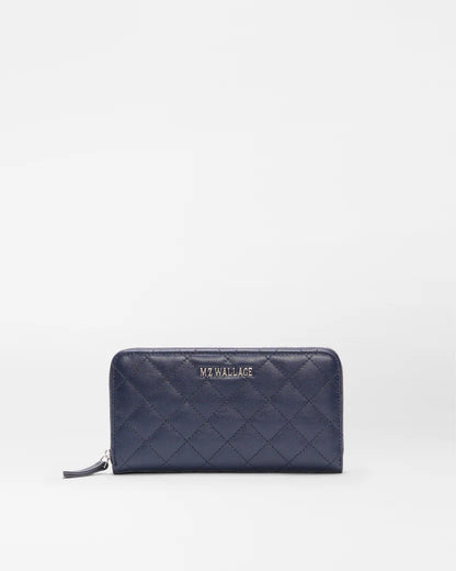 Long Zip Round Wallet Dark Navy - MZ Wallace