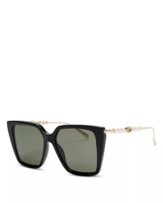 Womens Square Sunglasses Black/Gold - Gucci