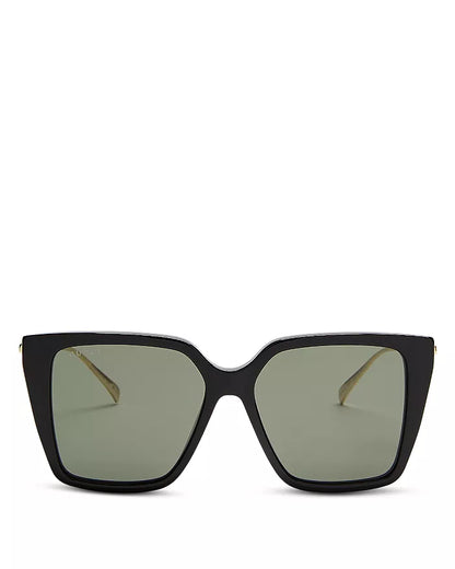 Womens Square Sunglasses Black/Gold - Gucci