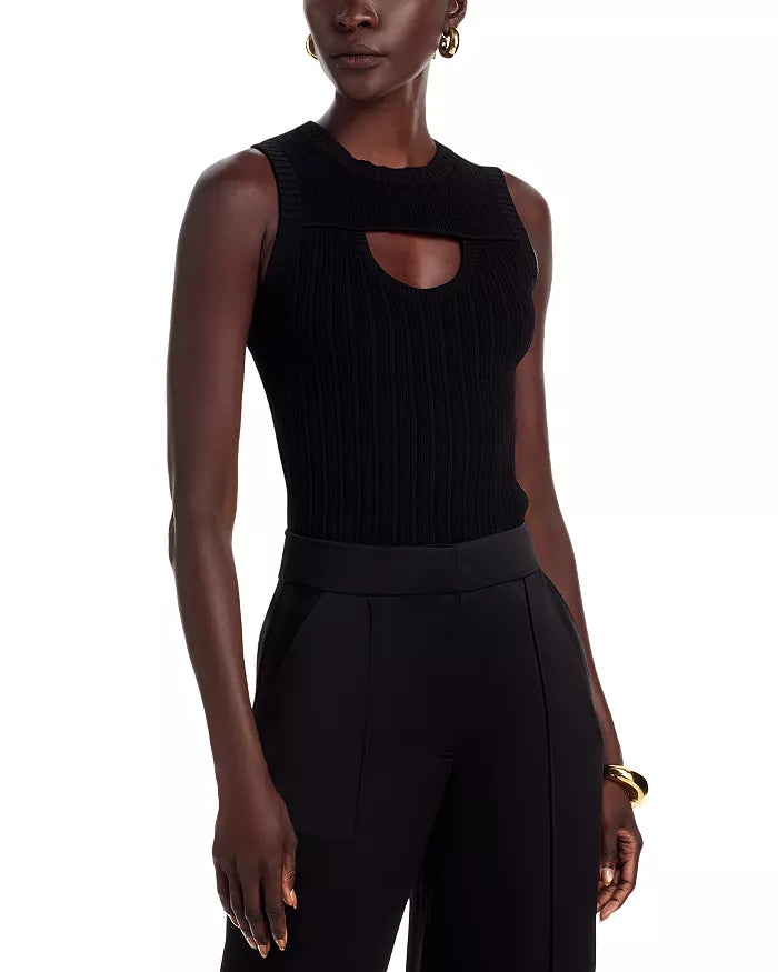 Morgann Rib Knit Top Black - Ramy Brook