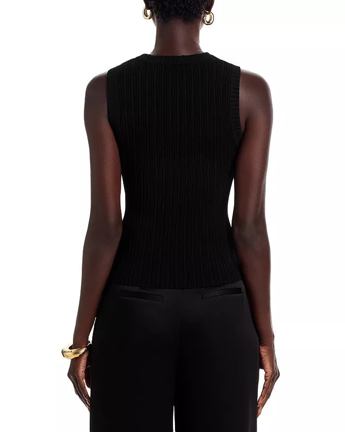 Morgann Rib Knit Top Black - Ramy Brook