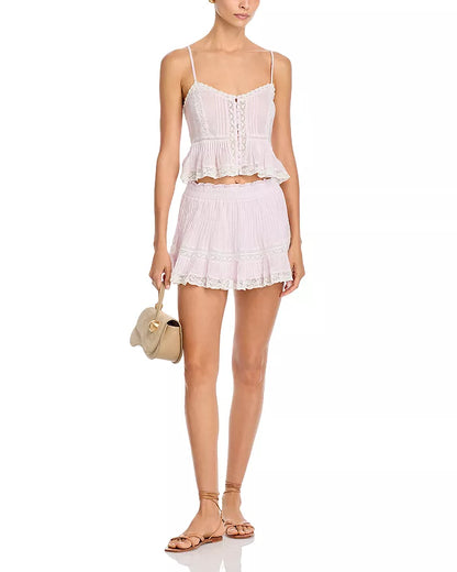 Gloriana Cotton Mini Skirt Orchid Ice - LoveShackFancy