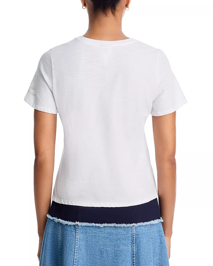 Amour Heart Chain Shrunken Tee White/Gold - Cinq à Sept