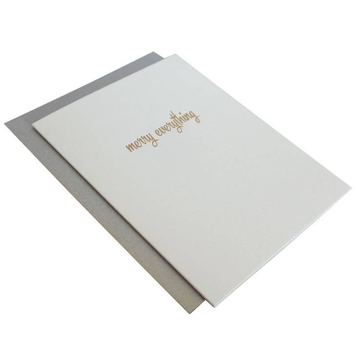 "Merry Everything" Gold Foil Card - Chez Gagne