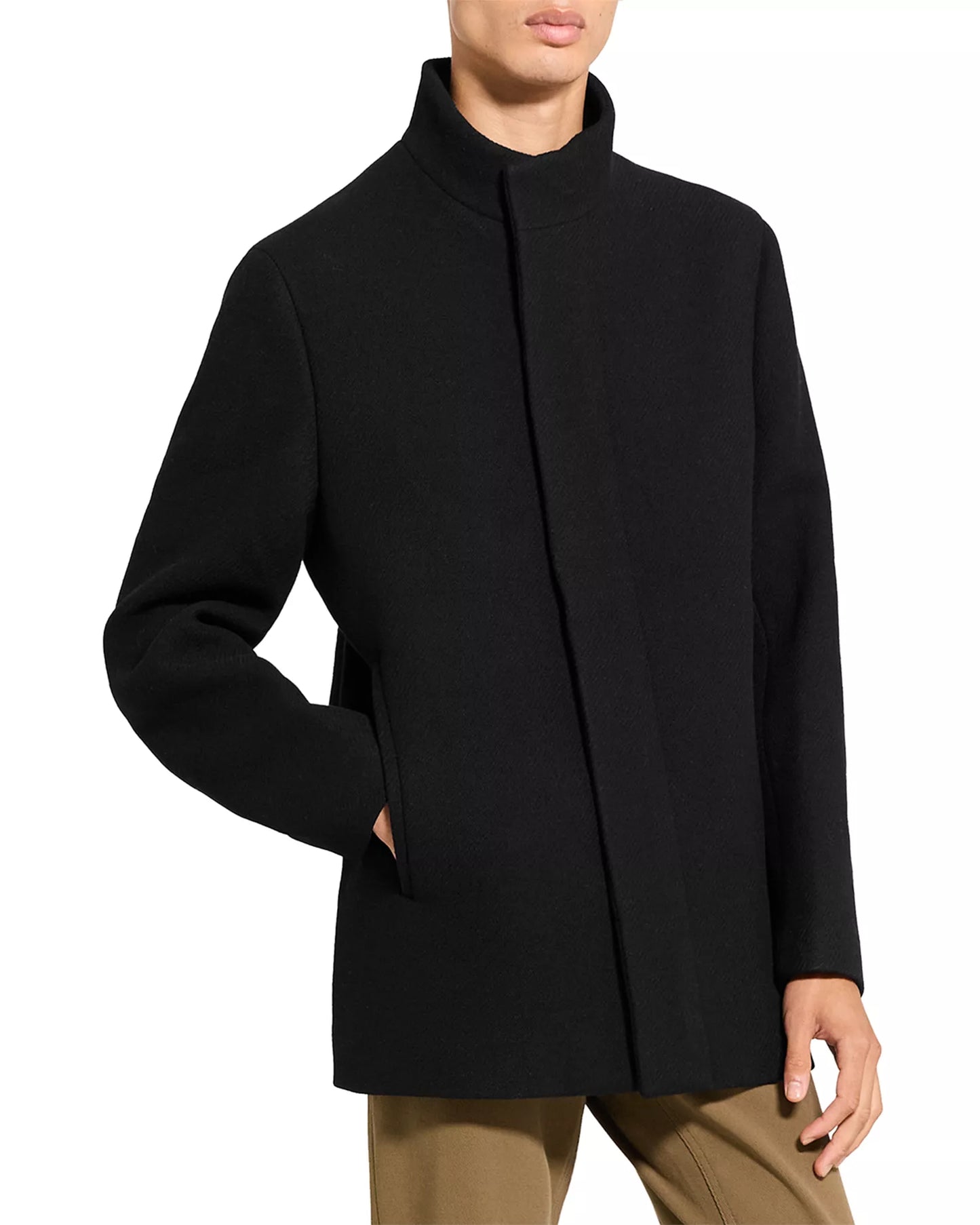 Clarence Melton Wool Coat Black - Theory Men