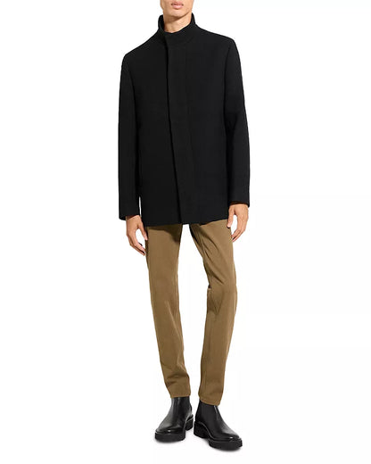 Clarence Melton Wool Coat Black - Theory Men