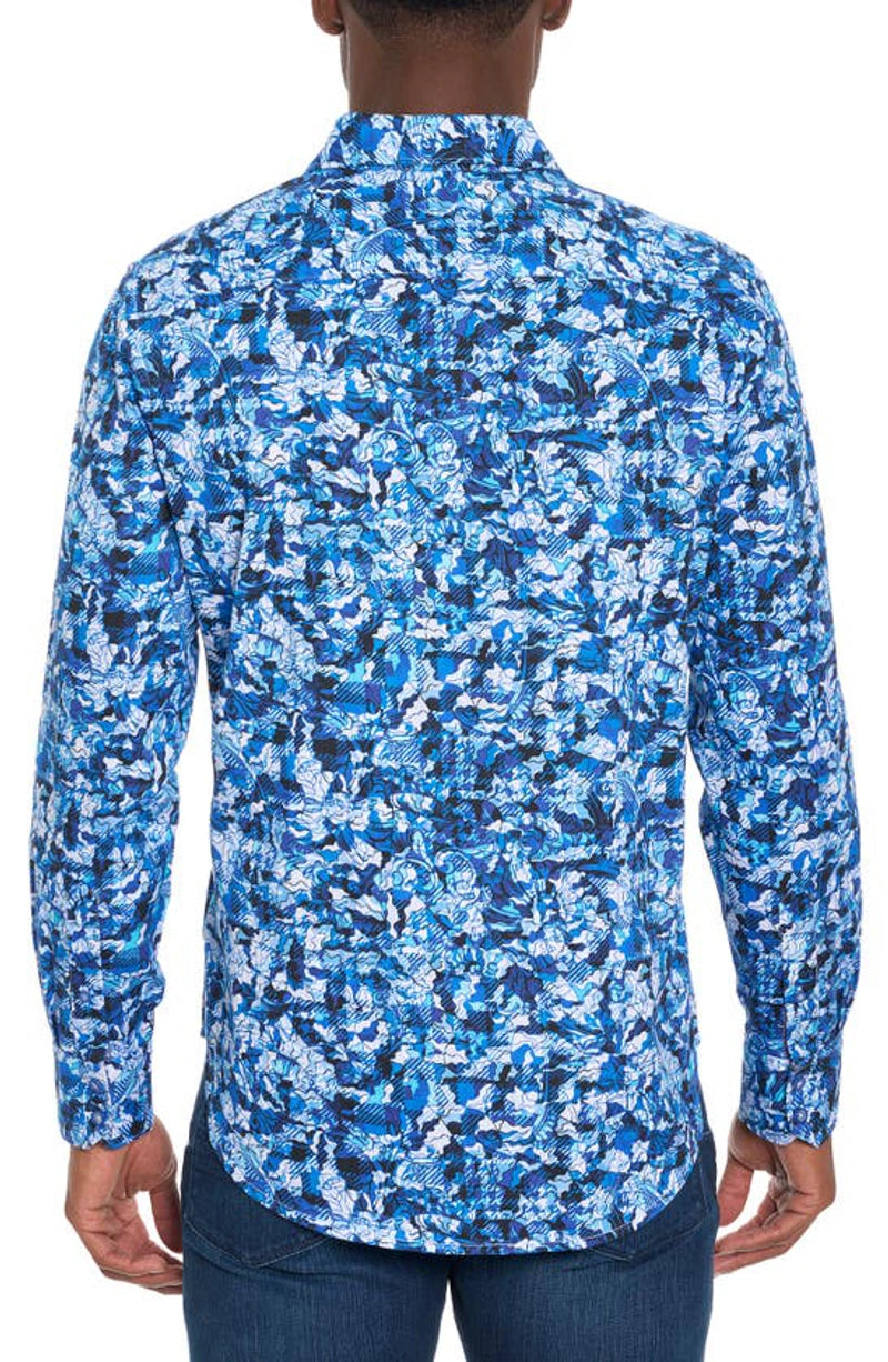 Banbury Button Up Shirt Navy - Robert Graham