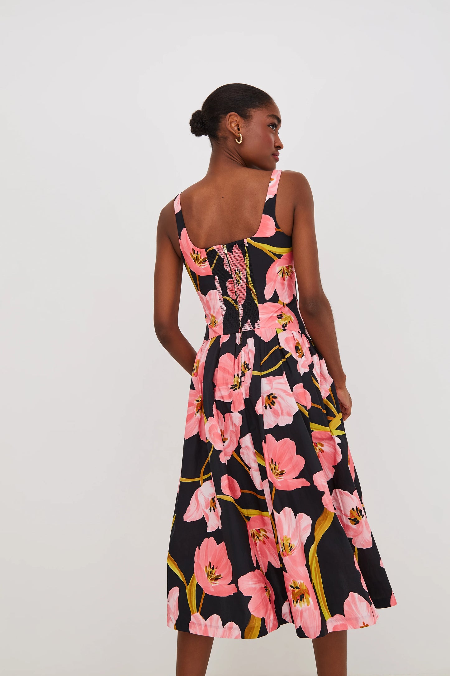 Regio Midi Dress Marais Bloom Black - Cara Cara