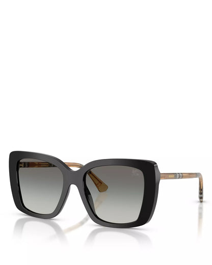 Square Sunglasses Black/Check - Burberry