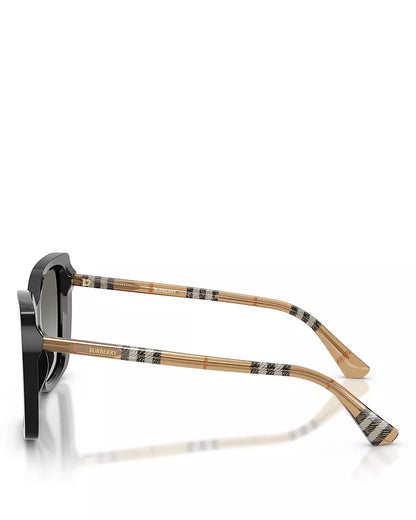 Square Sunglasses Black/Check - Burberry