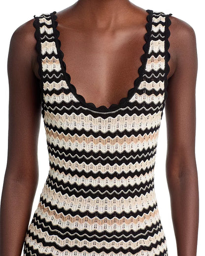 Livia Knit Scoop Neck Maxi Dress Sandstone Chevron - Ramy Brook