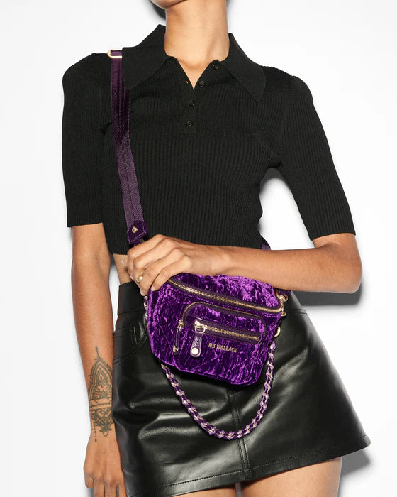 Micro Crosby Sling Velvet Amethyst - MZ Wallace