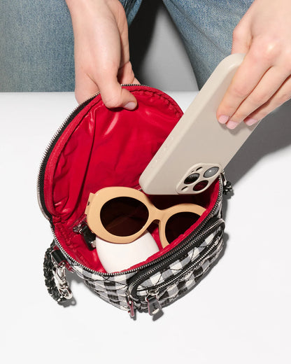 Micro Crosby Sling Black/White Gingham - MZ Wallace