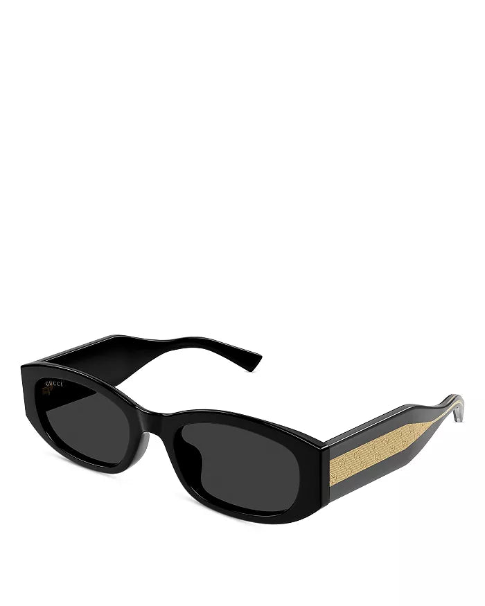 Womens Rectangle Sunglasses Black/Gold - Gucci