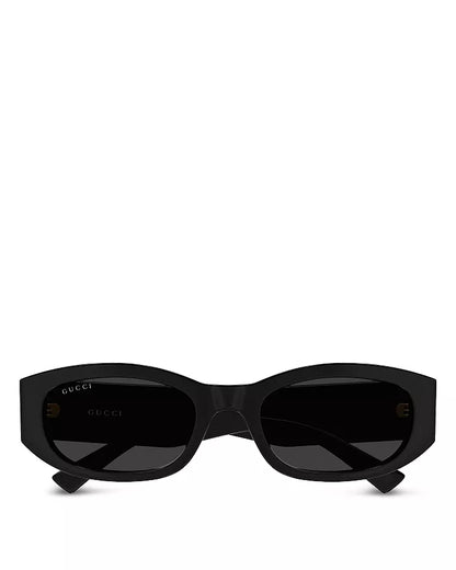 Womens Rectangle Sunglasses Black/Gold - Gucci
