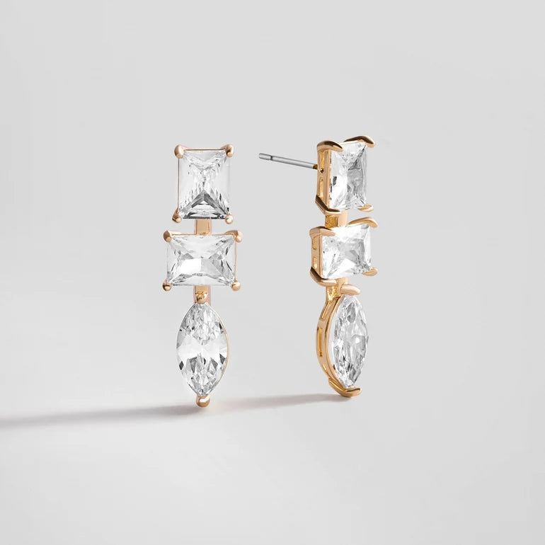 Ally Crystal Drop Earrings Gold - BaubleBar