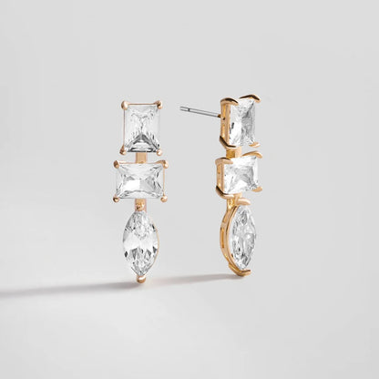 Ally Crystal Drop Earrings Gold - BaubleBar