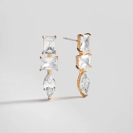 Ally Crystal Drop Earrings Gold - BaubleBar