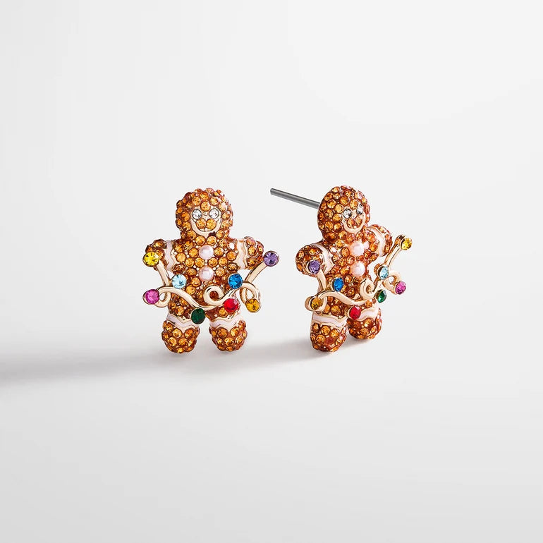Bake It Bright Gingerbread Earrings Gold - BaubleBar
