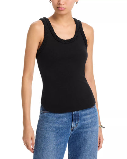 Braided Tank Top Black/Black - Cinq à Sept