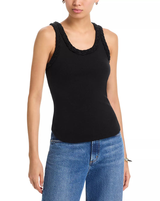 Braided Tank Top Black/Black - Cinq à Sept