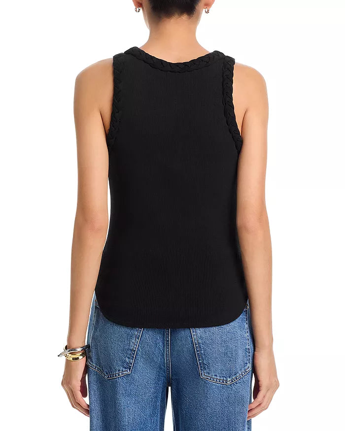 Braided Tank Top Black/Black - Cinq à Sept