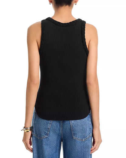 Braided Tank Top Black/Black - Cinq à Sept