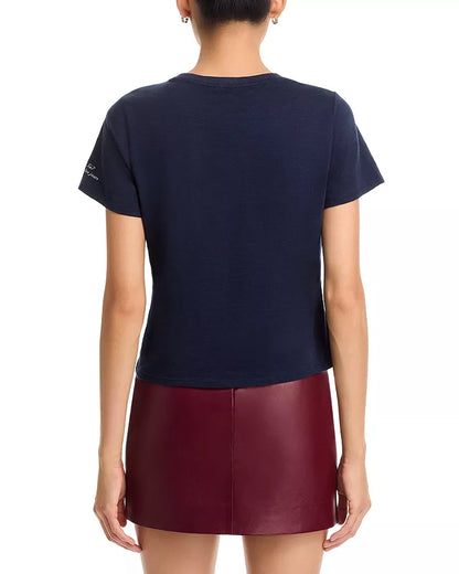 Heatset Flowers Shrunken Tee Navy/Multi - Cinq à Sept